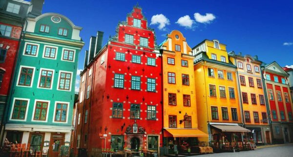 Colourful buildings in Stockholm